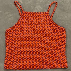 Topshop Crop Top Orange & Purple